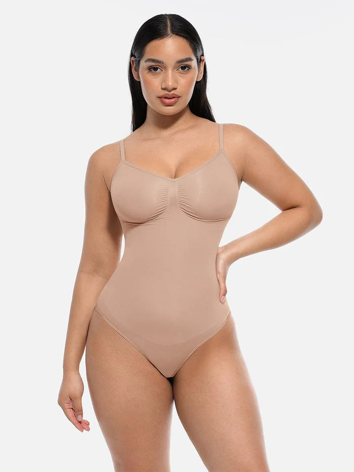 Wholesale Seamless Scultp Covered Bust Jumpsuit Thong Bodysuit